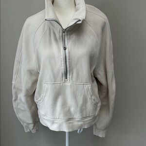 Women’s Underarmour Half-Zip Fleece Pullover Sweatshirt - Cream
